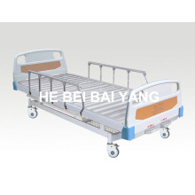 (A-69) -- Movable Double-Function Manual Hospital Bed with ABS Bed Head